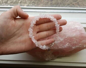 Rose Quartz Chip Bracelet