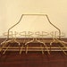 1950s 60s Mid Century Modern Gold Brass Metal Wire Serving Drink Glasses Caddie Rack Holder