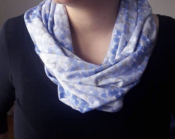 Floral Infinity Scarf, Anthi Pattern (BLUE)