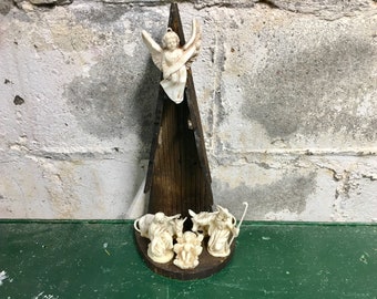 Vintage Christmas Nativity Primitive