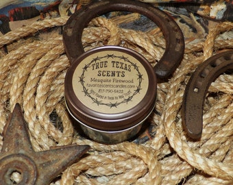 Mesquite Firewood - 4 oz mason jar western Texas candle