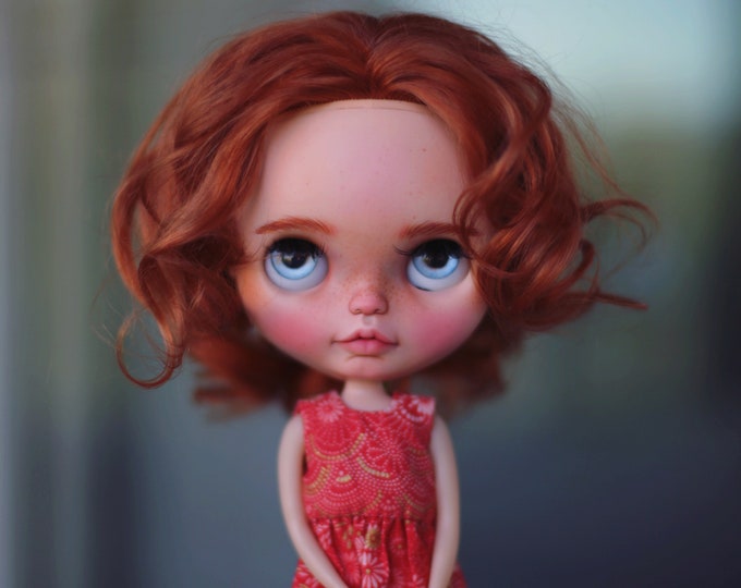 Ponyo ~ ooak custom Blythe doll Piccadilly Dolly base with natural mohair reroot