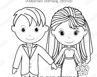 Printable Personalized Wedding coloring activity book Favor Printable Personalized Wedding coloring activity book Favor