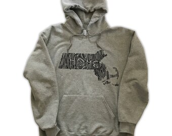 Massachusetts Ingrained State Hoodie Sweatshirt