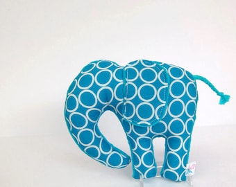 Elephant Plush Toy Nursery Decor Stuffed Animal Turquoise Blue Ready to Ship