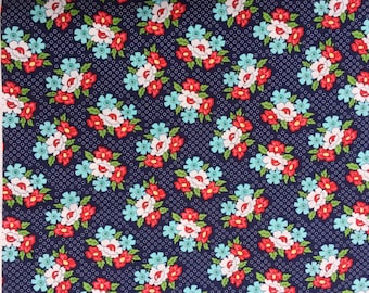 Daysail Blooms navy Bonnie & Camille moda fabric FQ or more OOP Htf
