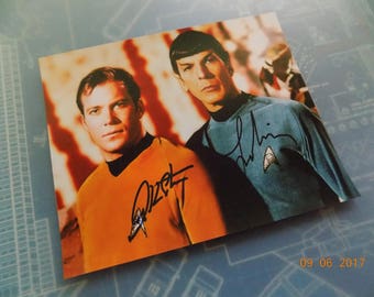 William Shatner & Leonard Nimoy Autographed Photo 8-1/4" x 10-1/4" copy