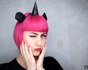 Hair Circlet *Black Unicorn* - Fascinator | Head Piece | Festival Accessory