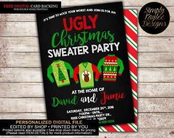 Ugly Christmas Sweater Party Invitation