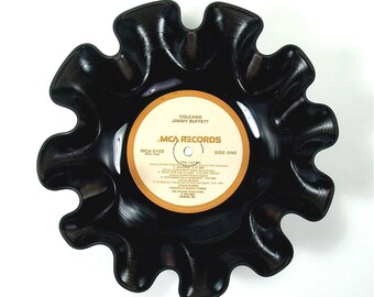 Jimmy Buffett Vinyl Record Bowl Vintage LP Album 1979 (Volcano) Beige and Tan Label
