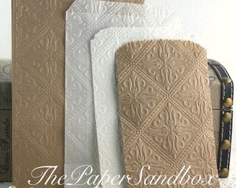 25 Art Deco Diamond Medallion Embossed Paper Bags, Wedding Favor Bags, Gatsby Wedding Favors, Party Favor Bags, Silverware Bags, Candy Bags