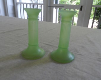 Celadon Green Candlesticks