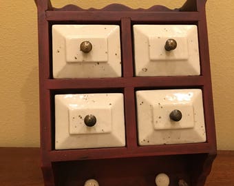 Wood and Stone Storage Drawers