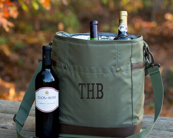 personalized wine tote cooler