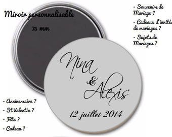 Custom 75 mm Pocket mirror and pouch - lovers