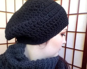 Black Super Slouchy Hat