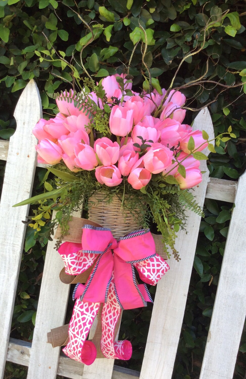 Tulip door basket tulip basket spring tulip wreath tulip