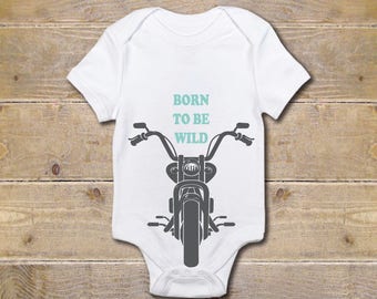 Motorcycle Baby Shirt Hipster Dirtbike Harley Baby Shower