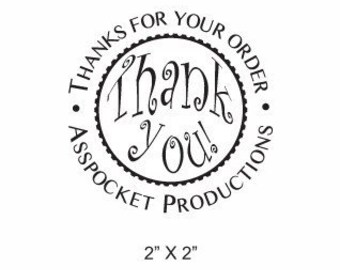 Thank You with your Shop Name or Message Rubber Stamp AD59