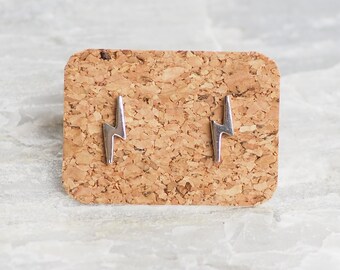 Thunder Bolt stud Earrings, Lightning Bolt Earrings, Weather Jewelry, Gift idea