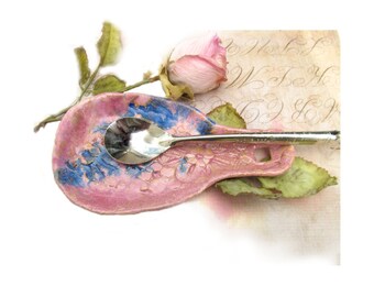 Spoon Holder, pottery spoon holder, utensil rest,clay spoon rest, kitchen wares,decorative ceramic # 21
