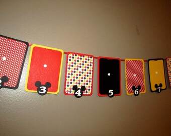 Mickey Mouse themed First Year Photo Banner N-12 Mo photo banner 1st Birthday