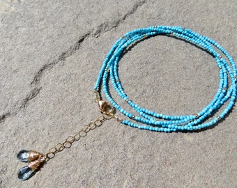 Turquoise Wrap Bracelet, Turquoise Wrap Necklace, Arizona Turquoise Jewelry, Turquoise Bracelet, Real Arizona Turquoise, Turquoise Necklace