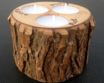 Anniversary Candle of Rustic Willow Wood