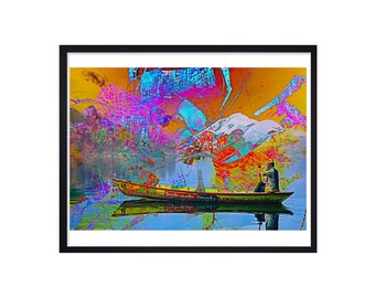 Canoeing Art Print - Canoeing Print - Canoeing On The Lake Painting - Canoeing Poster - Canoeing Wall Decor