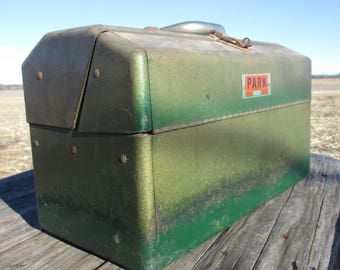 Park Machinist Carpenter Tool Box Chest Trunk Tackle Box, Fishing Lure, Metal Tool Box, Steel Box, Metal Storage Box, Industrial Tool Box