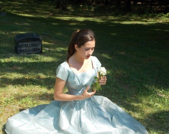 Blue-Green Vintage Prom Dress