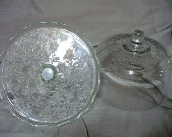 Princess House Fantasia Glass Cake Plate with Dome