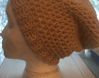Beige adult size slouchy beanie