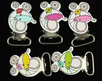 1 clip pacifier 4.0 cm x 2.1 cm pale blue pram clip, ref: AT002R