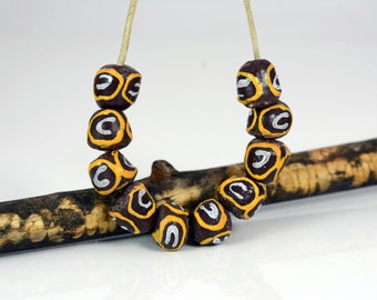 African Krobo Fancy , POWDER GLASS beads , Round beads , Recycled Glass , multi color Beads , Ghana Beads , Wholesale Glass Beads