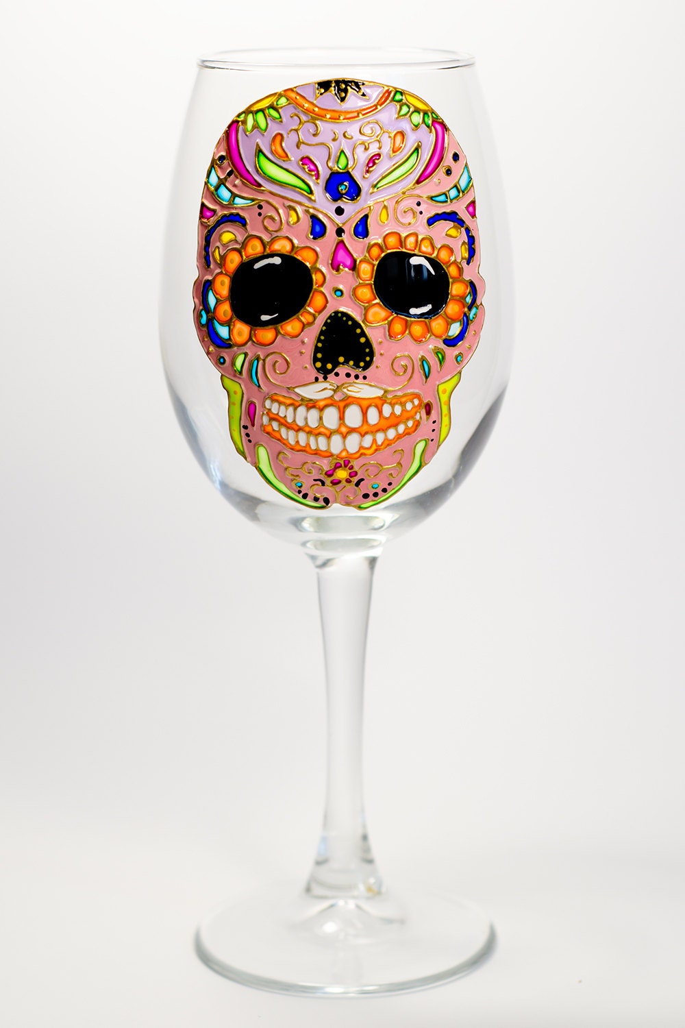 Halloween Table Decor Sugar Skull Gift Skull Wine Glass Day