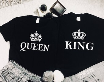 King and Queen, Her King His Queen, King Queen, Birthday Gift For Her, Gift For Him, Valentines Day Gift, Couples Shirts, Anniversary Gift