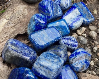 LAPIS LAZULI (PREMIUM Grade A Natural) Tumbled Polished Blue Crystals Stone Gemstone Crystal for Healing, Yoga, Meditation, Reiki, Wicca