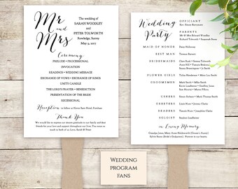 multiple page wedding program