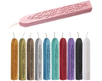 5 x Sealing Wax Sticks Retro Wax Seal Sticks with Candle Wicks Colored Wax Seal DIY