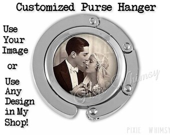 PERSONALIZED PURSE HOOK Purse Hanger, Customized Purse Holder, Custom Tabletop Bag Hook, Purse Accessory, Handbag Hanger, Tote Bag Hanger
