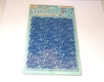 Embossing Folder Crafters Companion Kimono Oriental Floral 5 x 7" Paper Crafting Embossing Folder Card Making Scrap Booking 5 x 7 Embossing