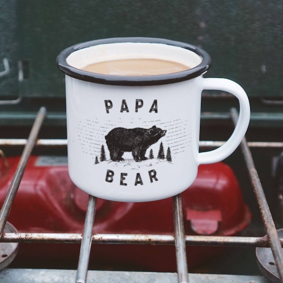 Papa Bear Mug - Dad Mug - Enamel Camping Mug for Fathers