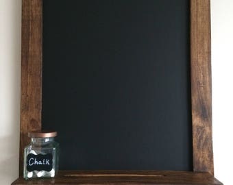 Rustic Chalkboard, Wedding Blackboard, Wood Chalkboard, Chalkboard with Shelf, Handmade Chalkboard, Blackboard Organiser, Menu