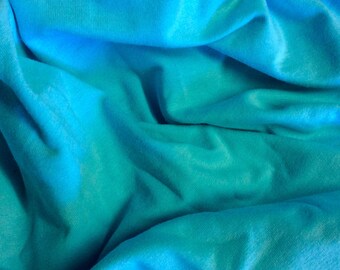 Turquoise Jersey cotton fabric