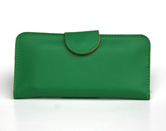 Womens Wallet, Leather Wallet, Green Wallet, Green Purse