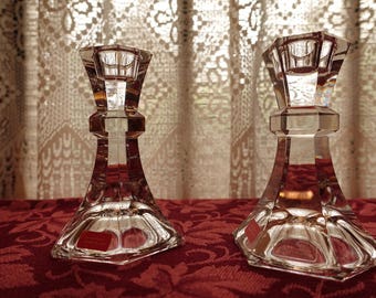Towle 24% Lead Crystal Candlesticks Austria 1980's