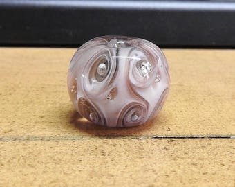 Tea Rose- swirl focal handmade lampwork bead