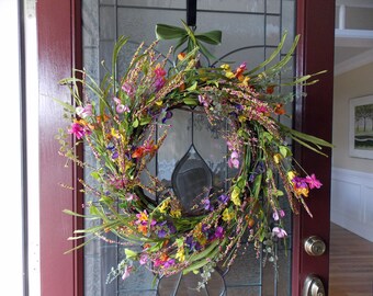 Summer Wreath-Summer Wreaths for Front Door-Wispy Wreath-Large Wreath-Large Wreaths for Front Door-Wreaths for Front Door-Wildflower Wreath