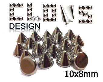 Customisation X 30 for customization 10X8mm silver cone studs